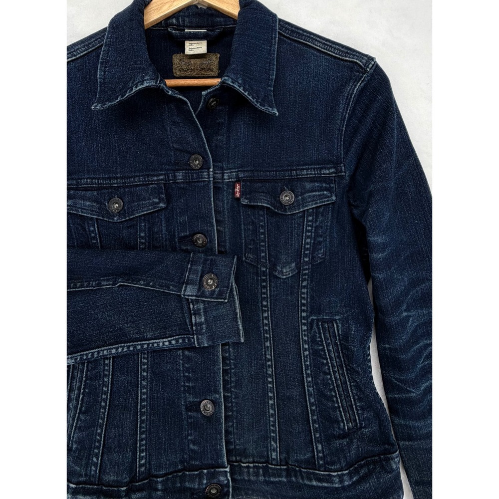 Levis Womens S Trucker Denim Jacket Dark Wash Stretch Indigo 70240-0046